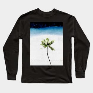 Coconut palm tree on the beach Long Sleeve T-Shirt